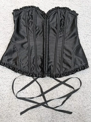 Victoria's Secret Sexy Little Thing Corsett Lace Up Black Ren Fair Goth Witchy - Image 1 of 4