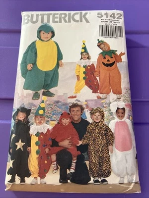 Butterick 5142 Vintage 90s Child Costume Dinosaur Clown Bunny Witch Devil Sz 1-6 - Image 1 of 4