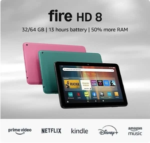 NEW Amazon Fire HD 8 Tablet 8" Display in Black, Brand New-Sealed 32GB 10th Gen - Picture 1 of 5