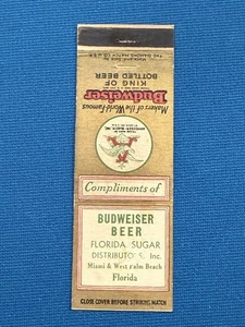 Budweiser Beer Miami Florida Publicidad De Colección Matchbook Cubierta Lt#1694 - Imagen 1 de 2