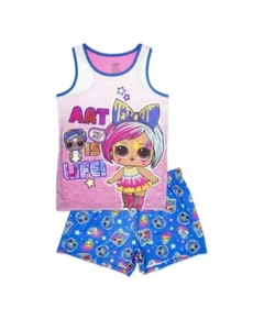 NWT 2-PC Girls 10-12 LOL Surprise Pajama Set Tank Top Shirt & Shirts Pajamas - Picture 1 of 2