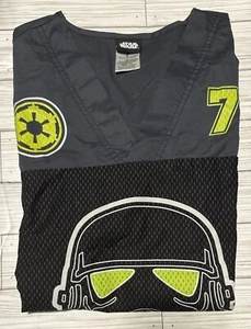 Men’s Disney Star Wars Stormtrooper Scrub Shirt  Small Charcoal Gray - Picture 1 of 6