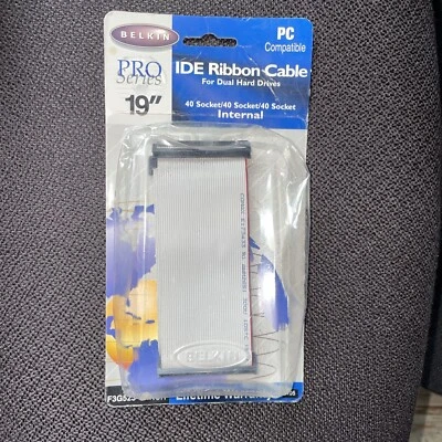 Belkin Dual IDE Drive 40 Socket Conductor Ribbon Cable 2 Device F3G523-19INCH - Image 1 of 2