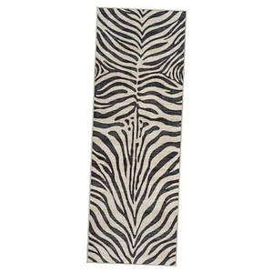  Printed Indoor Boho Area Rug - Non Slip, Ultra 2x6 Runner Zebra Black White - Picture 1 of 6