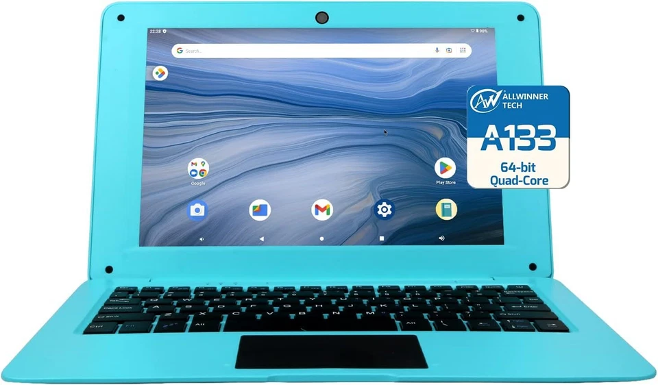 10.1inch Android Netbook, Portable Laptop with A133P CPU, 2GB RAM 64GB ROM  - Image 1 of 4