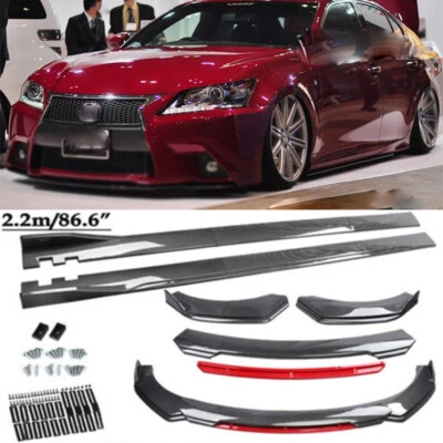 For Lexus RC350 RC350 Carbon Style Front Bumper Lip Spoiler Splitter Side Skirts Foto 1 de 4