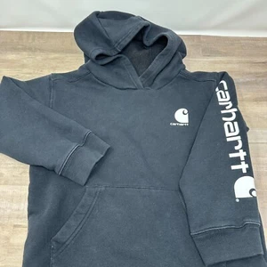 Carhartt Boys Size 7 Black Long Sleeve Graphic Sweatshirt Hoodie - Picture 1 of 5