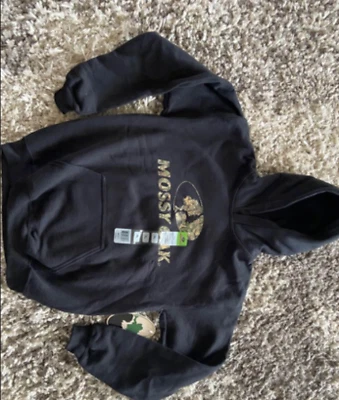 NEW MOSSY OAK BLACK HOODY HOODIE SWEATSHIRT BOYS YOUTH SIZE LARGE - Image 1 of 4
