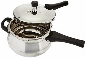 New Prestige Deluxe Alpha Outer Lid Stainless Steel Pressure Cooker, 3.3 Litres - Picture 1 of 2