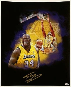 SHAQUILLE O'NEAL Signed 18x24 Canvas Photo LAKERS HOF Shaq Auto PSA/DNA COA - Picture 1 of 3