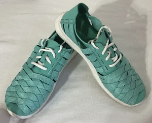 MERRELL Atlantis Flora Kye Lace Up Woven Performance Shoes Size 7.5 Mint Green - Picture 1 of 6