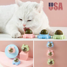 Rotatable Cat Treat Toys with Catnip Snack Licking Ball Kitten Pet Molar 