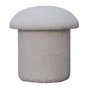 White Boucle Mushroom Footstool - Bild 1 von 6