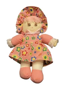Cuddle Wit MY LOVELY DOLL Pink Flower Dress Pink Yarn Hair Plush 7" Vintage - Picture 1 of 9