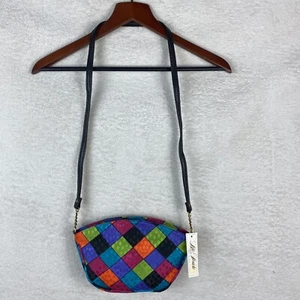 NWT 1980s Life Stride New Wave Crossbody Purse Colorblock Check Retro Deadstock - Picture 1 of 9