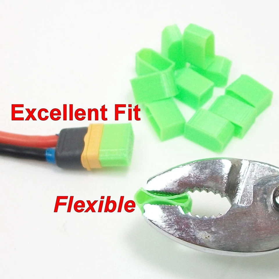 XT60 Battery Connector  RC Lipo Battery Flexible Cover GREEN, RED, YELLOW 12 pcs - Image 1 of 1