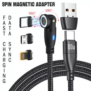 Cable de Carga PD 100W Magnético USB C Sincronización de Datos 540° Rotación Tipo C Puntas iPhone - Imagen 1 de 74