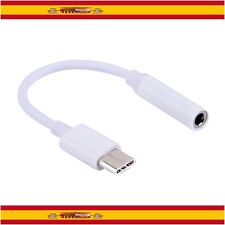 Cable Adaptador de USB Tipo C a Mini Jack 3,5mm Conector para Auriculares Blanco