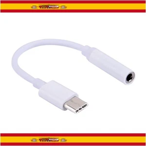 Cable Adaptador de USB Tipo C a Mini Jack 3,5mm Conector para Auriculares Blanco - Imagen 1 de 1