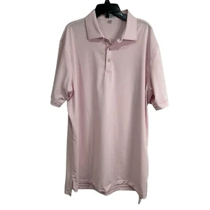 Peter Millar Summer Comfort Golf Polo Shirt Men L Pink White Striped Performance - Picture 1 of 11