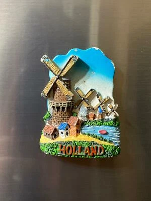 Vintage Ceramic Art Painting Decorate Refrigerator Magnets Souvenir Holland  - Image 1 of 3