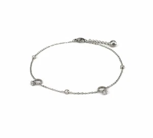 Stainless Steel Anklet Rhodium Ankle Charm Bracelet #7 - Picture 1 of 4