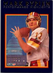 1992 Fleer #9 Mark Rypien Mark Rypien: Leistungs-Highlights - Bild 1 von 2