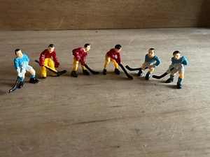 Hockey Player Toy Figurine Cake Topper Lot Mini Figure Unbranded Vtg 6 pc Set - Picture 1 of 24