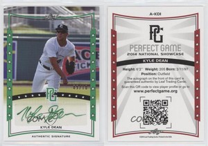 2014 Leaf Perfect Game Showcase Auto Green /10 Kyle Dean #A-KD1 Auto
