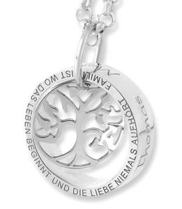 Anillo colgante con grabado, cadena de plata con anillo, joyería familiar, árbol de la vida - Imagen 1 de 4