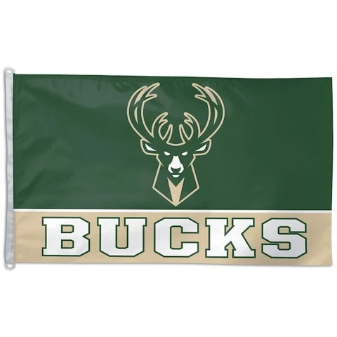 WinCraft NBA MILWAUKEE BUCKS 3' x 5' Wordmark Indoor/Outdoor Flag Banner Cover