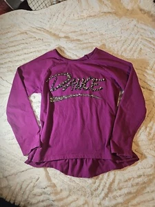 Girls Disney D-Signed Purple Ruffle Hem Dance Shirt Size Large - Picture 1 of 7