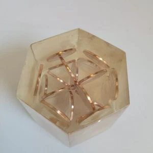 Floating Pennies Paperweight Hexagon 1970’s Lucite Acrylic Unique Rare Descript! - Picture 1 of 7