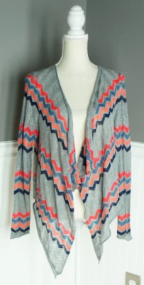 Torrid Drapey Blazer Cardigan Womens 00 Gray Open Knit Front Asymmetrical - Image 1 of 4