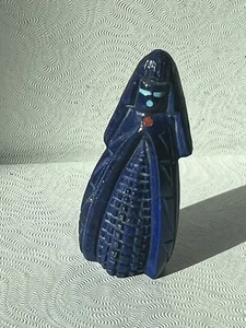 Fetiche de doncella de maíz azul Zuni Hiram Peynetsa ojos turquesa lapislázuli F 0238 - Imagen 1 de 7