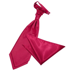Juego de corbata y cuadrado de bolsillo liso satinado rojo carmesí para boda para hombre por DQT - Imagen 1 de 2