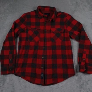 Lucky Brand Shirt Mens Medium Red Buffalo Plaid Flannel Classic Fit Preppy - Picture 1 of 8