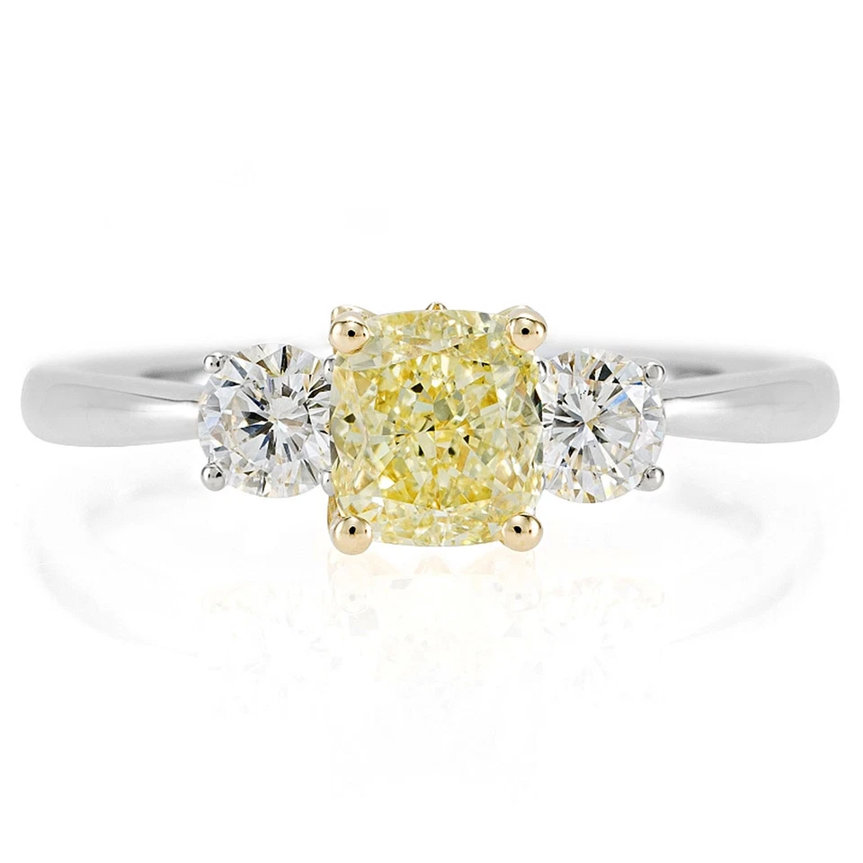 GIA Certificado Diamante Elegante Amarillo 2.10 Quilate Almohadón & Corte - Imagen 1 de 1
