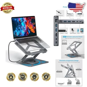 360° Rotating Laptop Stand & USB Hub to Elevate Your Workspace - Mac/Windows - Picture 1 of 10