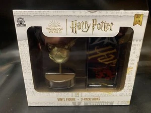 Harry Potter Vinyl Golden Snitch Figure & 3-Pack Socks - NIB - Picture 1 of 4