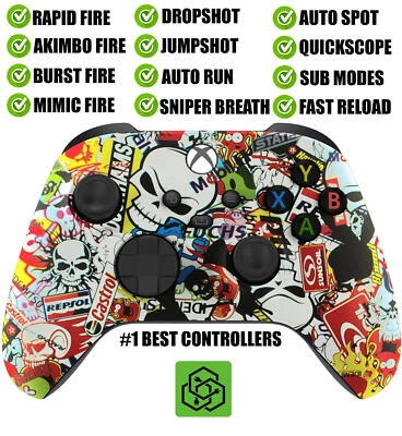 MICROSOFT Sticker Bomb Silent Modz Rapid Fire Modded Controller for Xbox Series X S