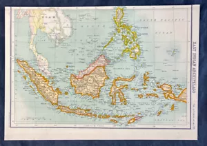 1890 John Bartholomew Antique Map of Indonesia, East Indian Archipelago - Picture 1 of 2