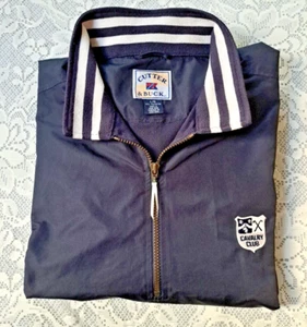 Cutter & Buck Windbreaker Men's L Quarter Zip Pullover Cavalry Club Black White - Picture 1 of 15