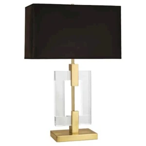Robert Abbey Lincoln 1 Light Table Lamp, Brass/Black Opaque Parchment - 1011B - Picture 1 of 1