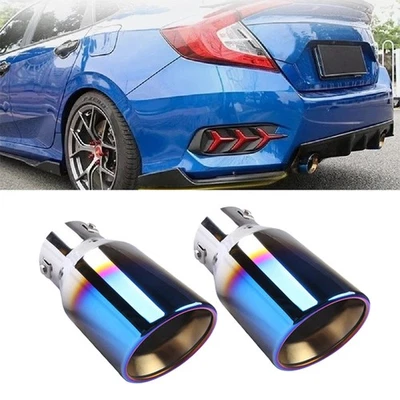 2x Exhaust Pipe Tip Rear Tail Throat Muffler Stainless For Honda Civic Sport Foto 1 de 4