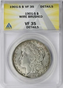 1901-S $1 Morgan Dollar ANACS VF35 Details Wire Brushed - Picture 1 of 4