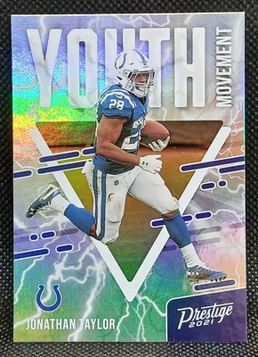 2021 Panini PRESTIGE Football JONATHAN TAYLOR #YM-4 YOUTH MOVEMENT Insert COLTS! - Image 1 of 3