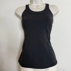Lululemon Enhearten Tank Nero Taglia 4 Yoga Allenamento Attivo - Foto 1 di 4