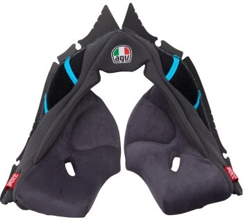AGV Cheek Pads for Pista GP RR Helmets - Gray/Cyan - 2XL Motorcycle ATV/UTV - Image 1 of 4