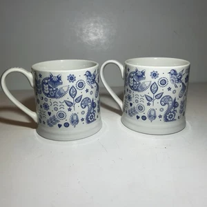 2 x Queens Churchill The Caravan Trail Penzance Kaffeebecher Fine China Eule Tier - Bild 1 von 6